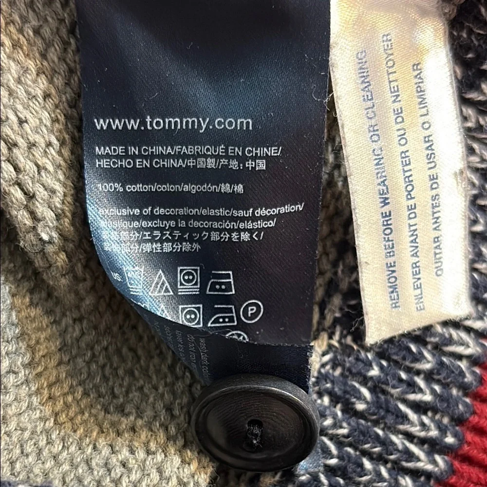 Gray and Red Cowl Neck Sweater by Tommy Hilfiger Size S - Picture 7 of 9